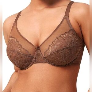 HSIA Elegant Lace Underwire Bra - Brown